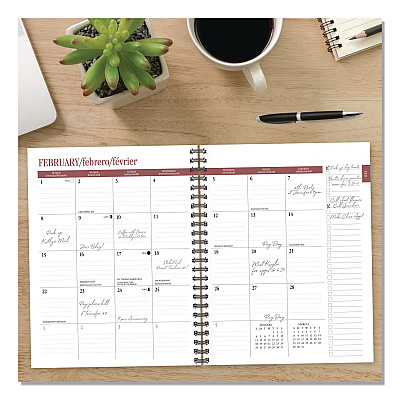 Charcoal Weekly/Monthly Planner, 11 x 8.5, Charcoal Cover, 12-Month (Jan to Dec): 2026 (57605)