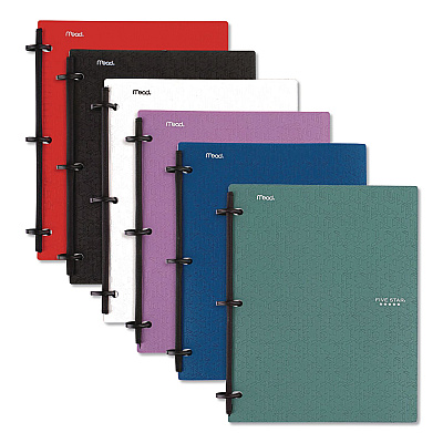Five Star FLEX Notebinder, 1" TechLock Rings, 3-Subject, Medium/College Rule, Randomly Assorted Cover Colors, (120) 11 x 8.5 Sheets (08126)