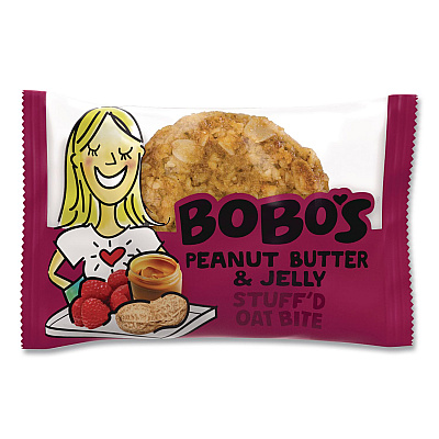 Bobo's Stuff'd Oatmeal Bites, Peanut Butter and Jelly, 1.3 oz Individually Wrapped, 25/Box (00216)