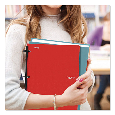 Five Star FLEX Notebinder, 1/2" TechLock Rings, 1-Subject, Medium/College Rule, Randomly Assorted Cover Colors, (80) 11 x 8.5 Sheets (08120)