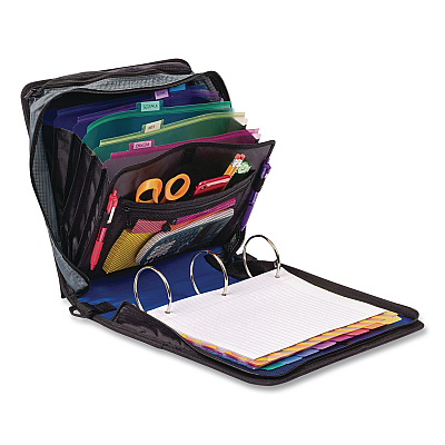 Case it Mighty Zip Tab Binder, 3 Rings, 3" Capacity, 11 x 8.5, Blue (D146BLUE)