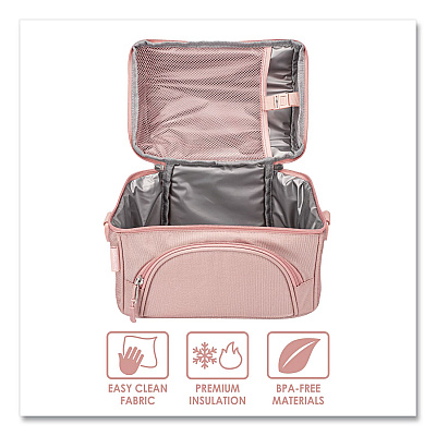 bentgo Deluxe Insulated Lunch Bag, 8" x 10" x 7.5", Blush Pink (BG2M)