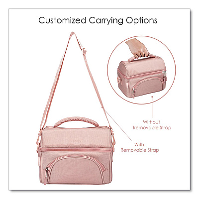 bentgo Deluxe Insulated Lunch Bag, 8" x 10" x 7.5", Blush Pink (BG2M)