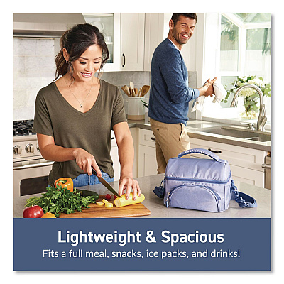 bentgo Deluxe Insulated Lunch Bag, 8" x 10" x 7.5", Slate Blue (BG2S)