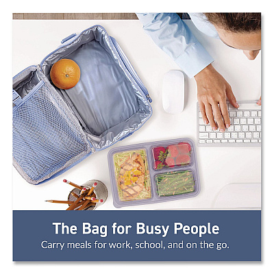 bentgo Deluxe Insulated Lunch Bag, 8" x 10" x 7.5", Slate Blue (BG2S)