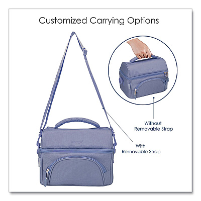 bentgo Deluxe Insulated Lunch Bag, 8" x 10" x 7.5", Slate Blue (BG2S)