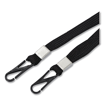 Cliq-It Face Mask Lanyard, Plastic Fastener, 30" Long, Black (CL61312BL)