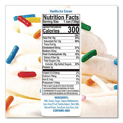 Ice Cream Pod, Vanilla, 5.2 oz Single Serve Pod for ColdSnap Machine, 12/Carton (600038)