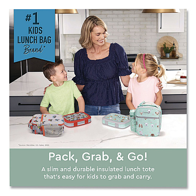 bentgo Kids Insulated Lunch Tote, Puppy Love Theme, 7.3" x 3.5" x 9.5", Mint Green/Multicolor (DBGPPY)