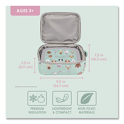 bentgo Kids Insulated Lunch Tote, Puppy Love Theme, 7.3" x 3.5" x 9.5", Mint Green/Multicolor (DBGPPY)
