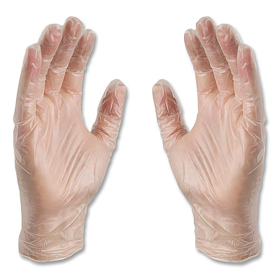 X3 by AMMEX Industrial Vinyl Gloves, Powder-Free, X-Large, 3 mil Thick, 9.5" Long, Clear, 100/Box (GPX348100)