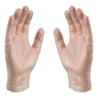 X3 by AMMEX Industrial Vinyl Gloves, Powder-Free, Large, 3 mil Thick, 9.5" Long, Clear, 100/Box (GPX346100)