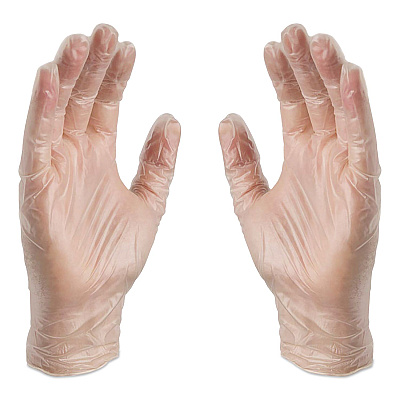X3 by AMMEX Industrial Vinyl Gloves, Powder-Free, Medium, 3 mil Thick, 9.5" Long, Clear, 100/Box (GPX344100)