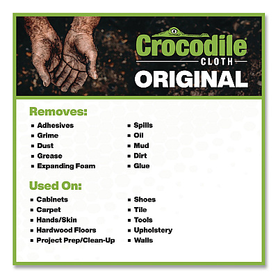 Crocodile Cloth Original Cleaning Cloths, 10 x 15, White, 100/Pack (5900100)