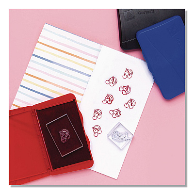 Carter's Pre-Inked Felt Stamp Pad, 4.25 x 2.75, Red, 36/Carton (21071CT)