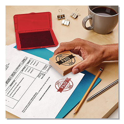 Carter's Pre-Inked Felt Stamp Pad, 4.25 x 2.75, Red, 36/Carton (21071CT)