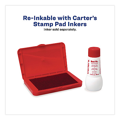 Carter's Pre-Inked Felt Stamp Pad, 4.25 x 2.75, Red, 36/Carton (21071CT)
