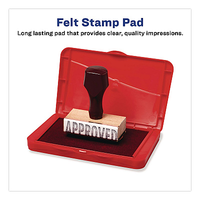 Carter's Pre-Inked Felt Stamp Pad, 4.25 x 2.75, Red, 36/Carton (21071CT)