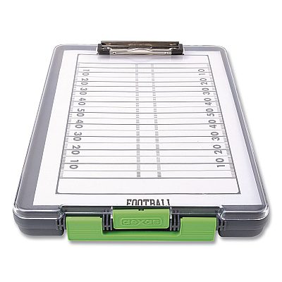 Dexas ClearView Clipcase Storage Clipboard, 0.35" Clip Capacity, Holds 8.87 x 12.25 Sheets, Gray/Green (5717802)