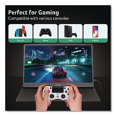Acer PM161Q FHD LED Portable Business Monitor, 15.6" Widescreen, IPS Panel, 1920 Pixels x 1080 Pixels (PM161QBBMIUU)