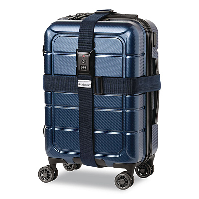 Brookstone Cross Luggage Strap and TSA Combination Lock, Blue (BSLS0001)