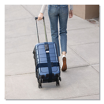 Brookstone Cross Luggage Strap and TSA Combination Lock, Blue (BSLS0001)