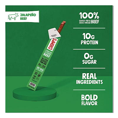 CHOMPS Jalepeno Beef Meat Stick, 1.15 oz Stick, 24/Box (ZHO00425)