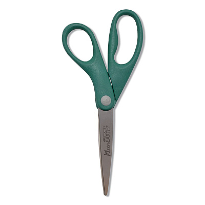 Westcott KleenEarth Rice Husk Scissors, Pointed Tip, 8" Long, Straight Blue/Green Handle, 2/Pack (14882036)