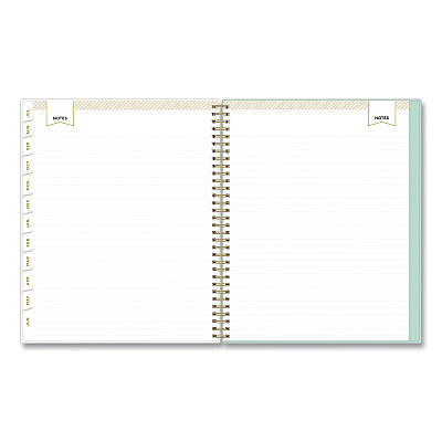 Blue Sky Day Designer Secret Garden Mint Academic Weekly/Monthly Twin-Wire Notes Planner, 11 x 8.5, 12-Month: July 2025 to June 2026 (137896A26)