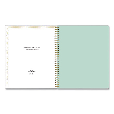 Blue Sky Day Designer Secret Garden Mint Academic Weekly/Monthly Twin-Wire Notes Planner, 11 x 8.5, 12-Month: July 2025 to June 2026 (137896A26)