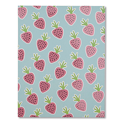 DesignWorks Ink Fruit Themed Laminated Two-Pocket Folder, Randomly Assorted Designs, 3-Hole Punched, 11 x 8.5, Randomly Assorted Colors (TPFA114ST)