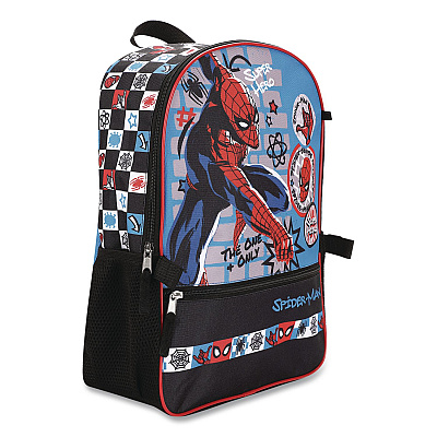 Bioworld Spiderman Kids 5-Piece Backpack Set, 16", Multicolor (B1B7XT6USMSB)