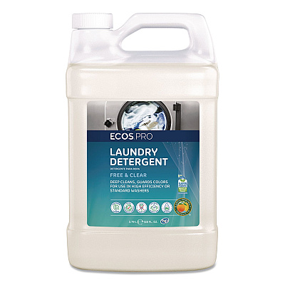 ECOS PRO Free and Clear Laundry Detergent, HE Compatible,128 oz Bottle, 4/Carton (PL976404)