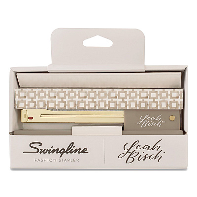 Swingline Leah Bisch Tan-Tile Full Strip Stapler, 20-Sheet Capacity, Tan/Gold/White (S700035)