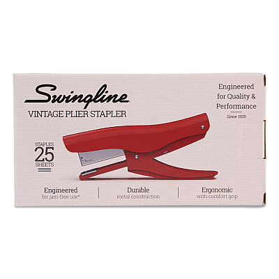 Swingline Vintage Plier Stapler, 25-Sheet Capacity, Rio Red (S701059)