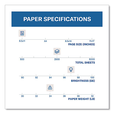 Hammermill Premium Inkjet and Laser Printer Paper, 97 Bright, 24 lb Bond Weight, 8.5 x 11, White, 500 Sheets/Ream, 5 Reams/Carton (166140CT)
