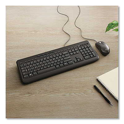Incase Designed by Microsoft Wired Desktop 600 Keyboard and Optical Mouse Combo, USB, Black (APB00001)