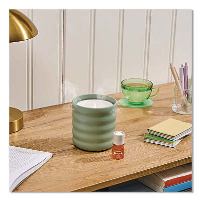 Lifelines Aromatherapy Essential Oil Flameless Candle Diffuser with Citrus Grove Essential Oil, 5.5 x 5.5 x 5.5, Sage Green (111619)
