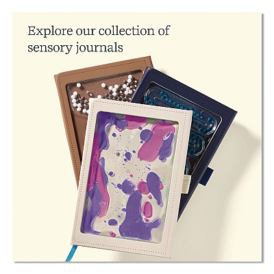 Lifelines Find Your Path Sensory Journal, Tactile Blue Gel Bead Maze, Wide/Legal Rule, Blue Cover, (80) 8 x 5 Sheets (160101)
