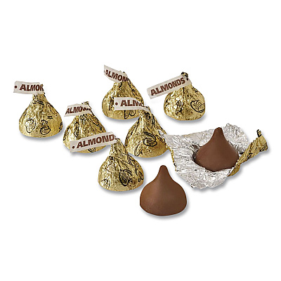 Hershey's KISSES with Almonds, Gold Foils, 60 oz Bag (HEC62083)