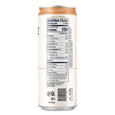 La Colombe Draft Latte Cold Brew, Caramel Latte, 11 oz Can, 12/Carton (LCT00499)