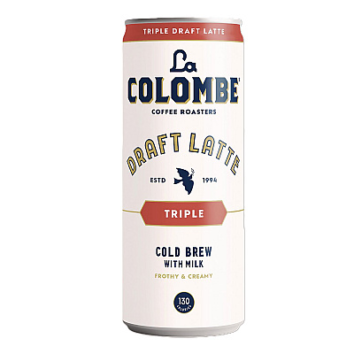 La Colombe Draft Latte Cold Brew, Triple Shot Espresso Latte, 11 oz Can, 12/Carton (LCT00501)