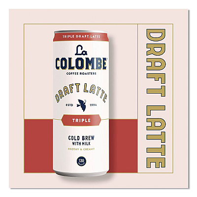 La Colombe Draft Latte Cold Brew, Triple Shot Espresso Latte, 11 oz Can, 12/Carton (LCT00501)