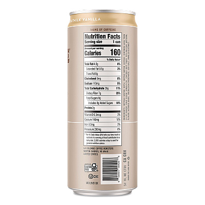 La Colombe Draft Latte Cold Brew, Vanilla Latte with Oat Milk, 11 oz Can, 12/Carton (LCT00521)
