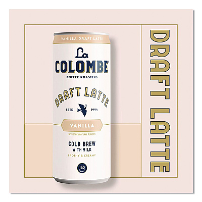 La Colombe Draft Latte Cold Brew, Vanilla Latte, 11 oz Can, 12/Carton (LCT30502)