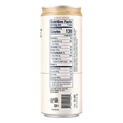La Colombe Draft Latte Cold Brew, Vanilla Latte, 11 oz Can, 12/Carton (LCT30502)