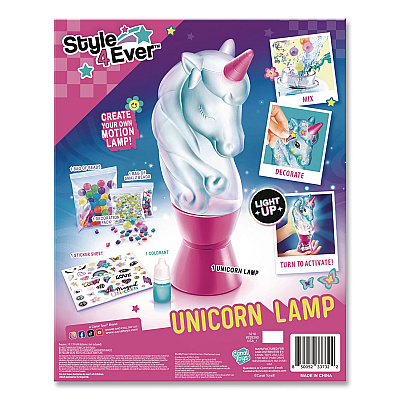 Style 4 Ever Unicorn Moon Lamp Creator Kit with Beads, Stickers, Colorant, Confetti and Glitter, Ages 8 and Up (22839012)