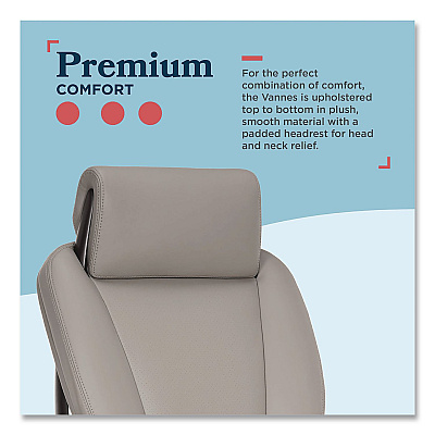 La-Z-Boy Vannes Ergonomic Executive Chair, Supports Up to 275 lb, 20.5" to 23.5" Seat Height, Light Gray Seat and Back, Dark Gray Base (60101GRY)