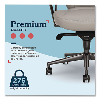 La-Z-Boy Vannes Ergonomic Executive Chair, Supports Up to 275 lb, 20.5" to 23.5" Seat Height, Light Gray Seat and Back, Dark Gray Base (60101GRY)