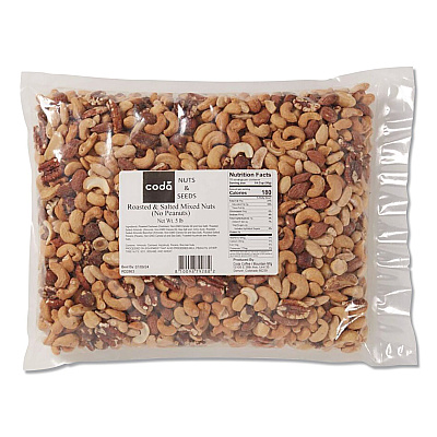 Mountain Manufacturing Coda Roasted and Salted Mixed Nuts, 5 lb Bag, 4/Carton (CDA92926)